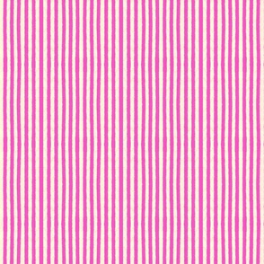Micro Seersucker Stripes Hand-Drawn Textured Classic Summer Beach Style - Hot Pink
