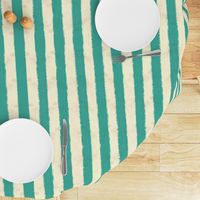Seersucker Stripes Hand-Drawn Textured Classic Summer Beach Style - Teal
