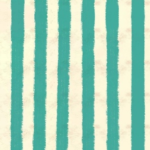 Seersucker Stripes Hand-Drawn Textured Classic Summer Beach Style - Teal