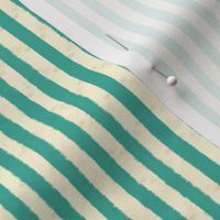 Micro Seersucker Stripes Hand-Drawn Textured Classic Summer Beach Style - Teal