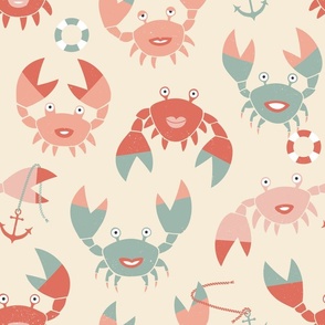 (L) Cute crabs playing in the ocean cream
