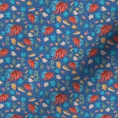 Hermit crab in blue,  small size