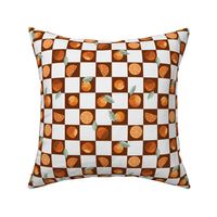 Orange Checkers- Dark Clay