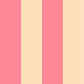 Soft-retro-1960s-pink-regular-vertical-stripes-on-a-vintage-beige-white---XL-jumbo