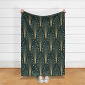 Glamour art deco (Pine green - gold)