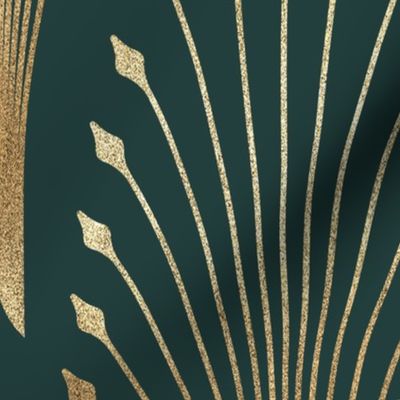 Glamour art deco (Pine green - gold)