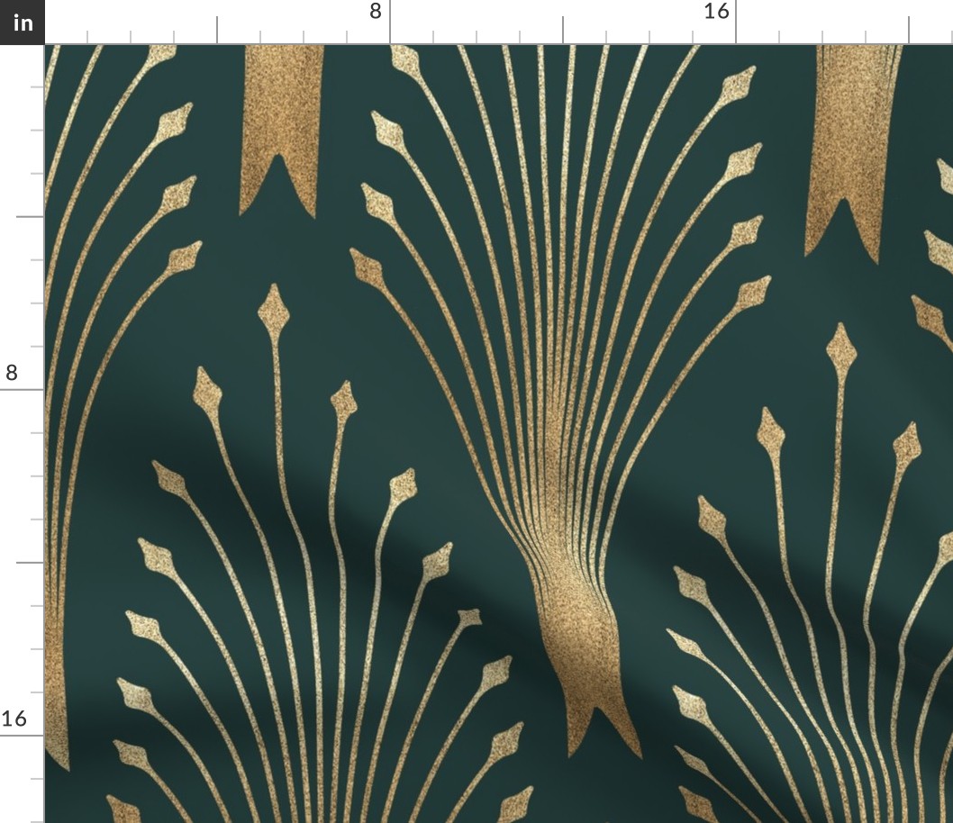 Glamour art deco (Pine green - gold)