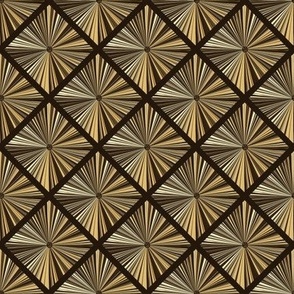 Vintage Glamour - Tufted Tile 3 - Gilded on Brown Black - Scale 2