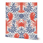 lobster and crab damask , Crustacean core