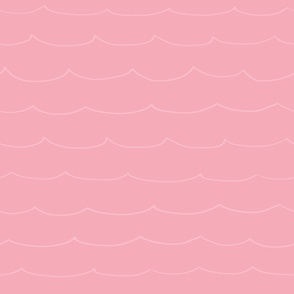 Large - Waves Crashing in the Ocean on Carnation Pink