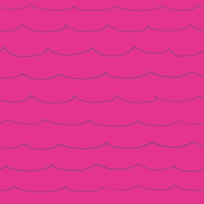 Large - Waves Crashing in the Ocean on Magenta Pink