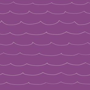 Large - Waves Crashing in the Ocean on Plum Purple