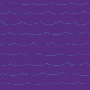 Large - Waves Crashing in the Ocean on Violet Purple