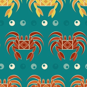 Crabs in a Row (12") - blue, orange, yellow (ST2024CIR)