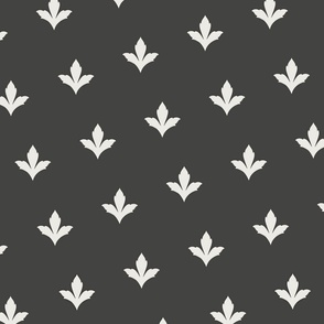 simple acanthus - iron ore grey_ snowbound white - traditional leaves blender