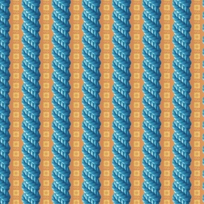Coiled blue braids 