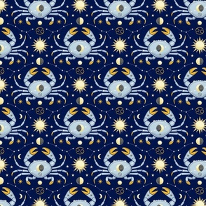 (S) Celestial dreams - Ruled by the moon cancer zodiac sign dark blue