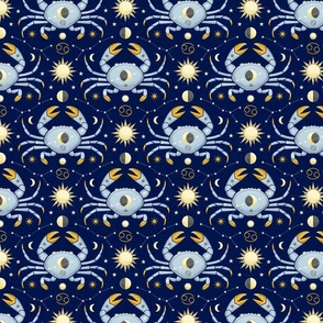 (S) Celestial dreams - ruled by the moon cancer zodiac sign dark blue