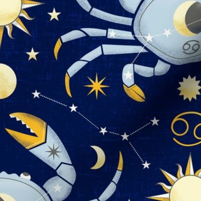 (M) Celestial dreams - Ruled by the moon cancer zodiac sign dark blue