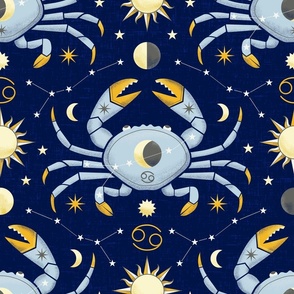 (L) Celestial dreams - Ruled by the moon cancer zodiac sign dark blue
