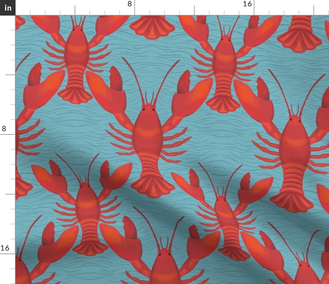 Lobsters in the waves