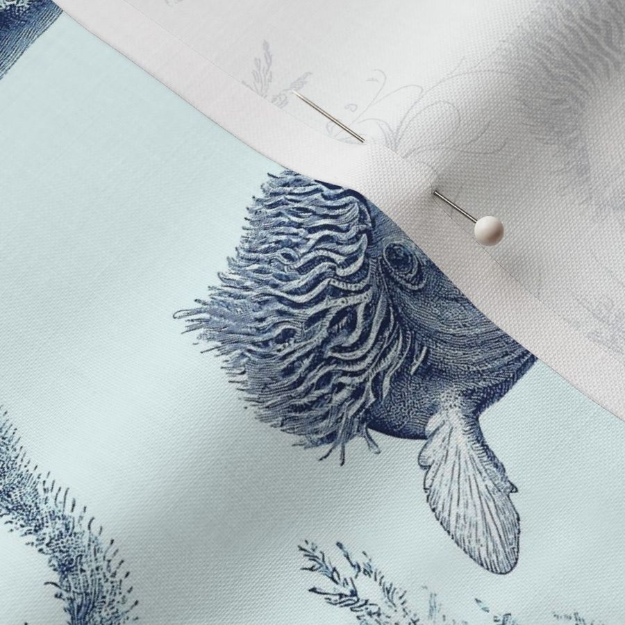 Surreal Sea Creatures - Chambray Blue