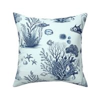 Surreal Sea Creatures - Chambray Blue