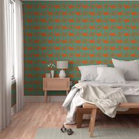 At the Sea Shore / Large Scale / Seafoam Teal Green and Orange Ombre