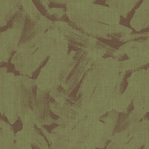 Painted acrylic abstract brushstroke textured camo - Khaki Green