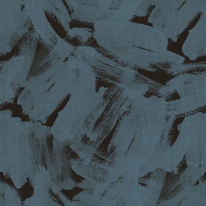 painted acrylic abstract brushstroke textured camo - Blue Black Thunder