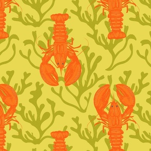 Jolly Lobster _ Lemon yellow background