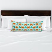 She Sells at the Sea Shore  / Large Scale / Mint Teal Aqua and Orange Ombre