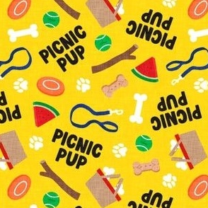Picnic Pup - Dog Spring Summer Picnic - yellow - LAD24