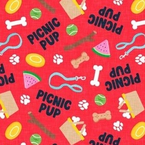 Picnic Pup - Dog Spring Summer Picnic - red - LAD24
