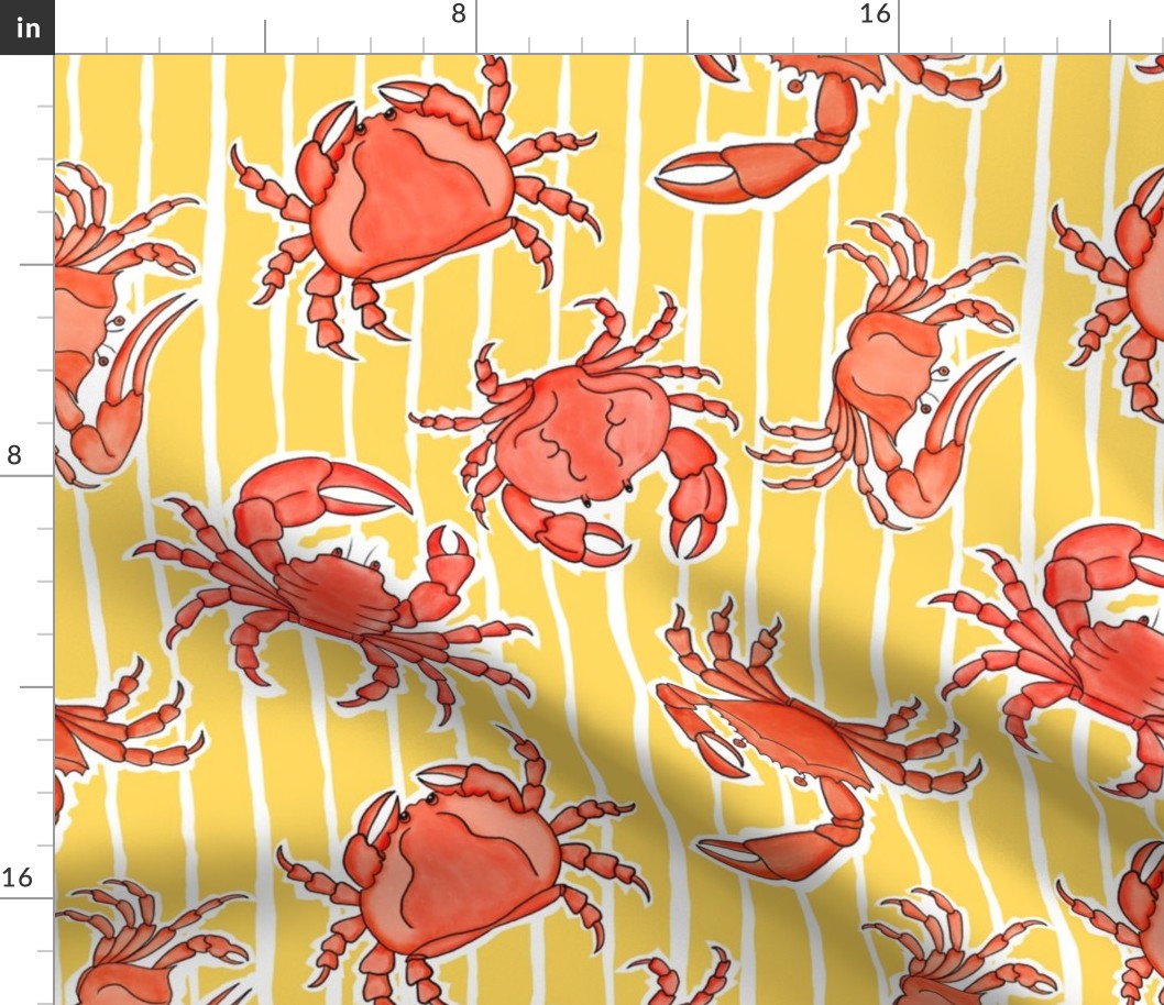 Cutesy Crabs and Yellow Stripes
