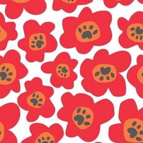 Poppy Puppy - in Red & Orange