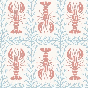 Lobster red and blue coastal