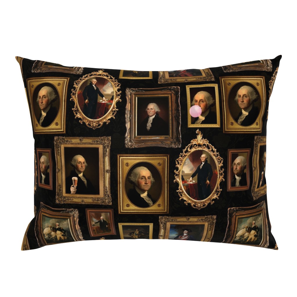 Costumer Request 1 - Large Cheers to History:George Washington, Historic 1.  American President, Raises Glass of Fresh Brewed Beer And Whiskey And Is Chewing A Bubblegum - Museum Wall 