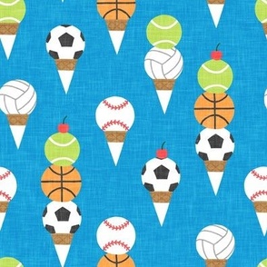 Sports Ice-Cream Cones - Soccer/Basketball/Tennis/Volleyball/Baseball - summer blue - LAD24