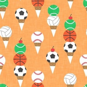 Sports Ice-Cream Cones - Soccer/Basketball/Tennis/Volleyball/Baseball - orange - LAD24