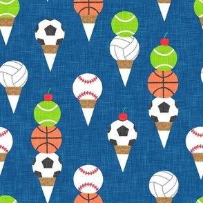 Sports Ice-Cream Cones - Soccer/Basketball/Tennis/Volleyball/Baseball - dark blue - LAD24