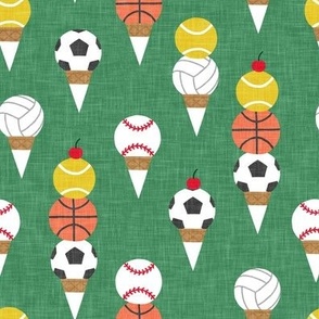 Sports Ice-Cream Cones - Soccer/Basketball/Tennis/Volleyball/Baseball - green - LAD24