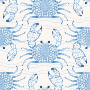 Floral Sea Crabs (L/XL), blue