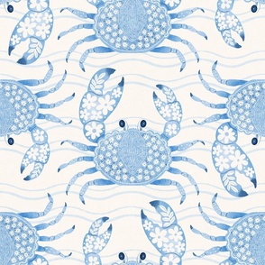 Floral Sea Crabs, blue (L/XL)
