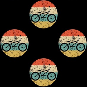 Bicycle BMX Bike Icon Retro BMX Repeating Pattern Black
