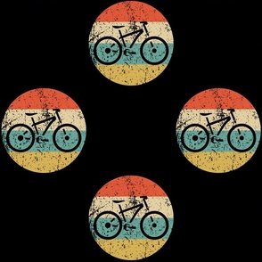Bicycle Mountain Bike Icon Retro Cycling Repeating Pattern Black