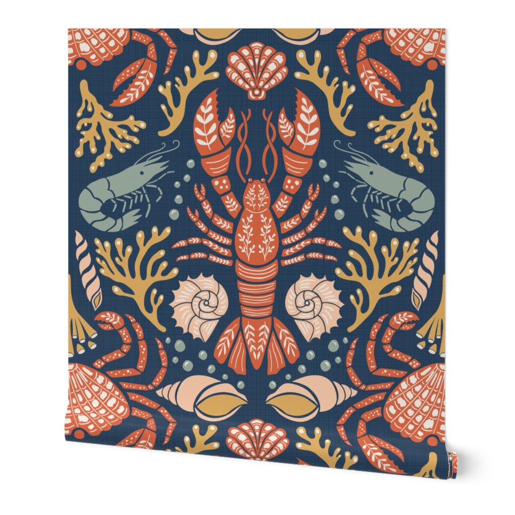 Crustacean Core | Large Scale | Navy Background