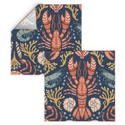 Crustacean Core | Large Scale | Navy Background