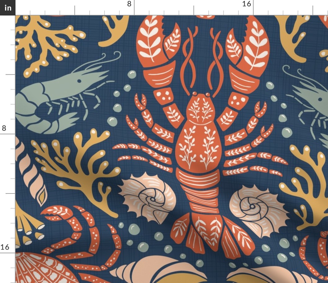 Crustacean Core | Large Scale | Navy Background