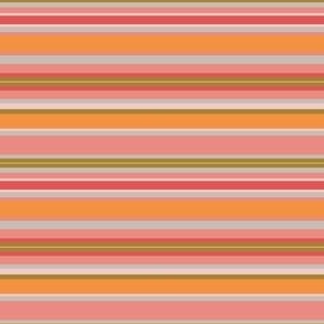 Colorful Horizontal Stripe red e05555, hazy blue c6bdb5, pink ea8b81, orange f49140, green a68331 Mini